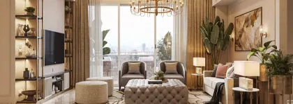 Lodha Sadahalli living space with city view